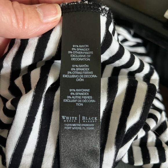 White House Black Market Black and White Striped Long Sleeve size Small π - Picture 6 of 7